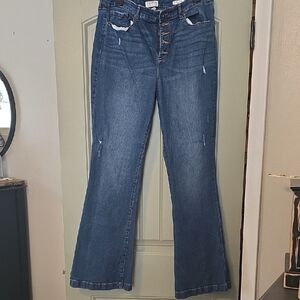 NWOT DISTRESSED Sofia by Sofia Vergara Dark Blue Flare Jeans